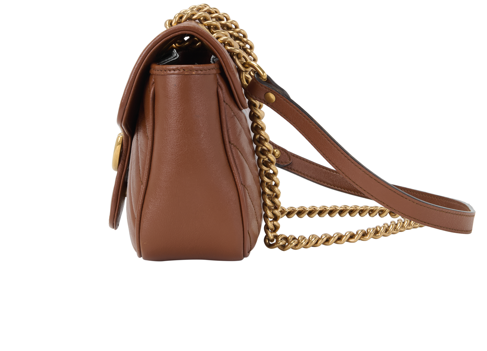 GG Marmont Shoulder, &pound;650, Handbags, Brown, Leather, Bottom view